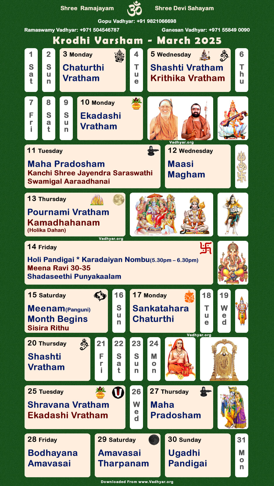 Vedic Calendar 2025 Pdf